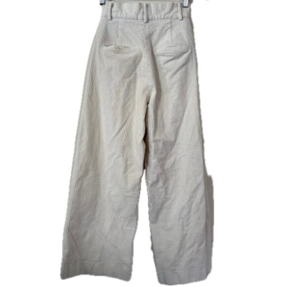 Cream Corduroy Wide Leg High Rise Minimalistic/Boho/Cottage Core Pants-Small 24" - Picture 4 of 7